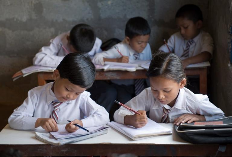 Children studying in Bridge of Hope Center