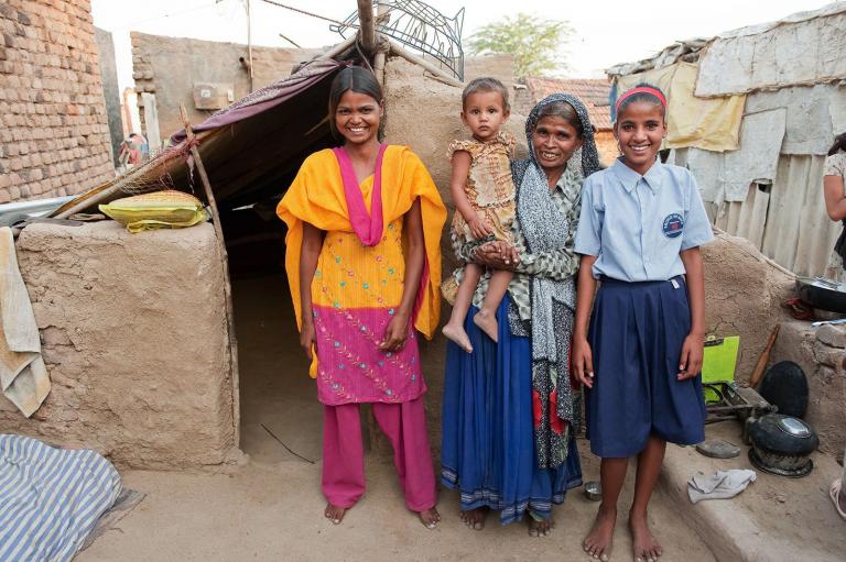 Family in poverty with a daughter who is a student at a local Bridge of Hope center