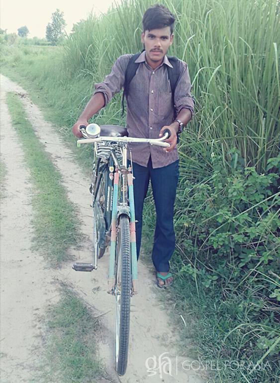 Gospel for Asia (GFA World) founded by Dr. K.P. Yohannan: Missionary with his bike