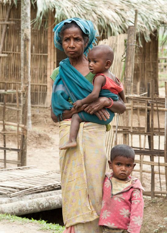 A widow with her children