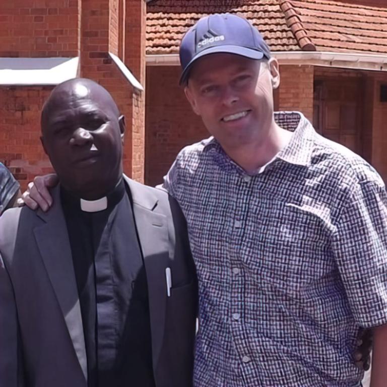 Julian Lukins with Stephen Kaziro of the Church of Uganda