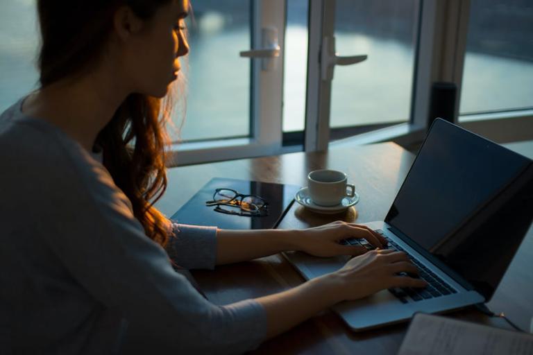 Girl with access to technology