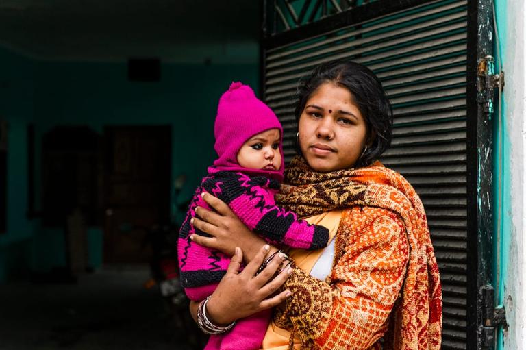 Woman and little girl from South Asia