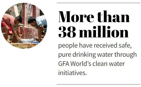 More than 38 million people have received safe, pure drinking water through GFA World’s clean water initiatives.