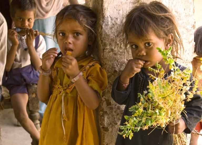 These children and their family struggle with hunger due to poverty