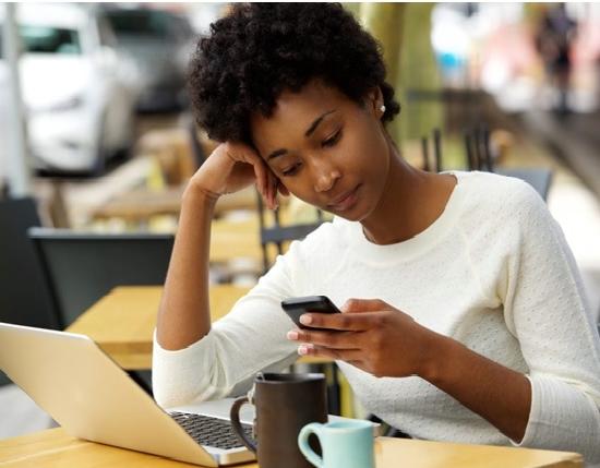 woman on phone