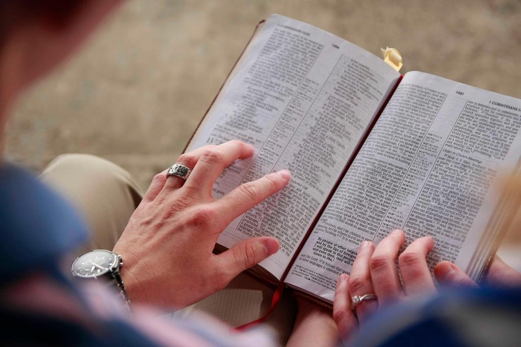 Couple reading the bible together