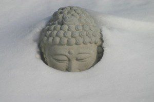 buddha in snow