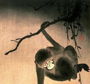 Monkey Reaching for The Moon - Ohara Koson