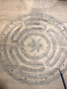Using a plain strophalos template to create the beginnings of the Wheel of the Year.