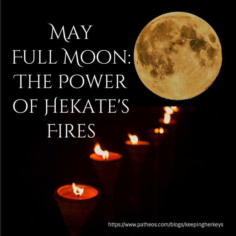 Goddess Hecate Hekate torches moon Hekate, or Hecate, is associated with fire, torches and the moon.