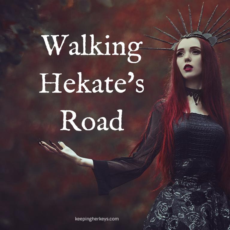 Goddess Hecate wearing a crown witch beautiful powerful