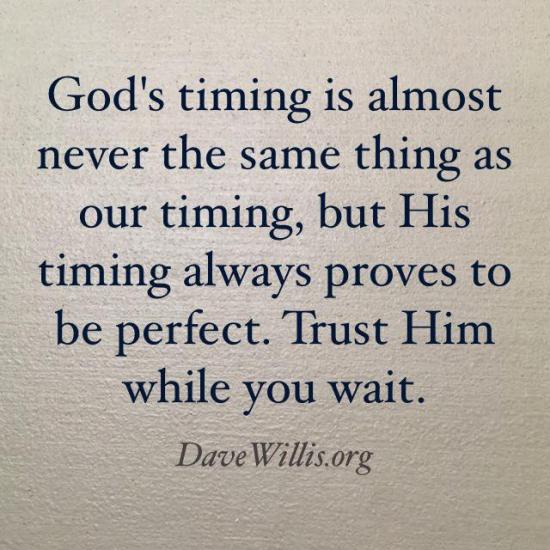 3. Remember that God's timing is always perfect.