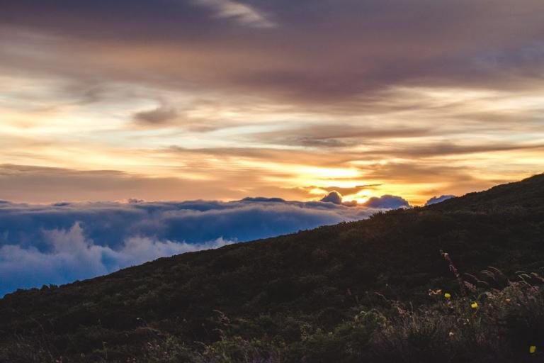Sunrise over a volcano