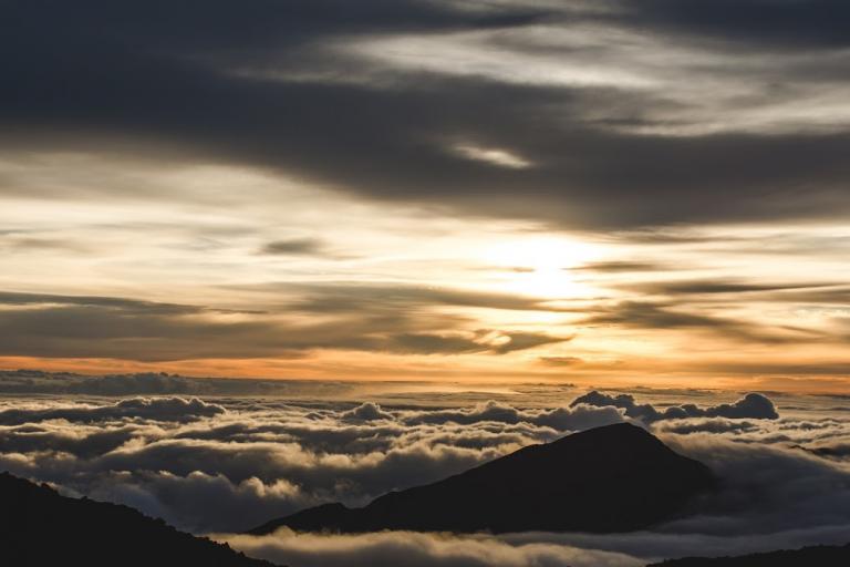Sunrise over extinct volcano