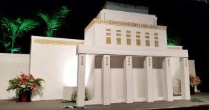 Replica of the Lāʻie Hawaii Temple for the 100th birthday celebration