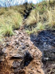 muddy and steep pathway