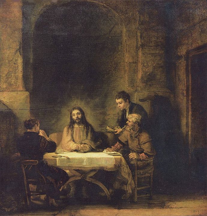 "Christ at Emmaus" by Rembrandt, 1648, Louvre