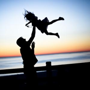 Daughter and Father on the beach