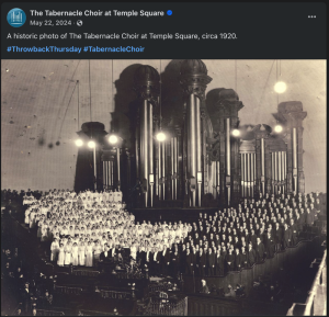 Tabernacle Choir post of the choir in 1920