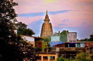 The Mahabodhi temple from my rooftop