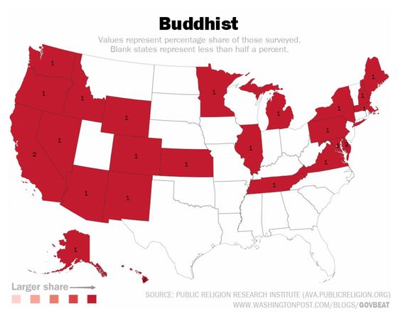 buddhism religion map