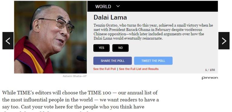 Dalai Lama Time 100