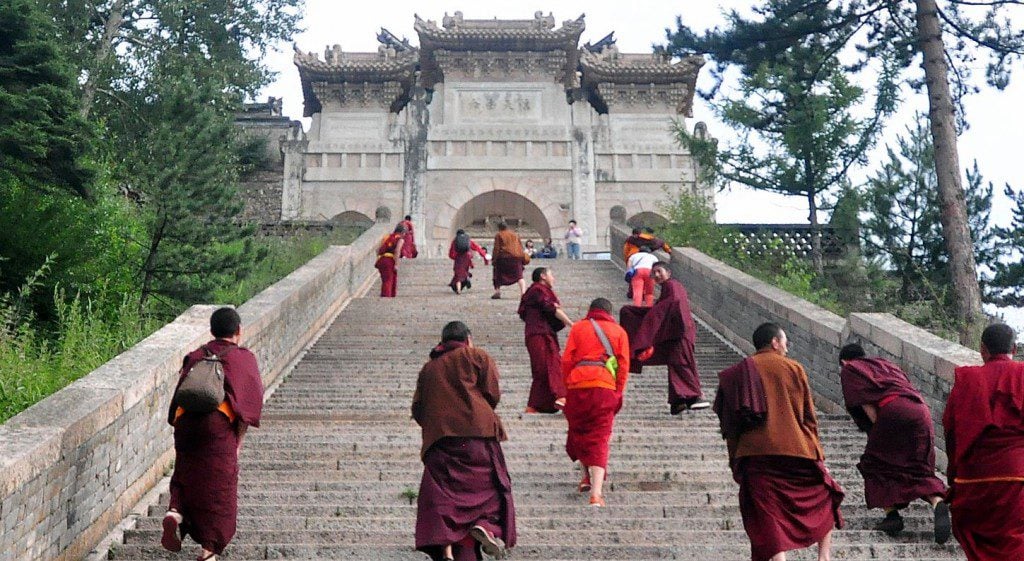 Tibetan monks wutai shan china 2016