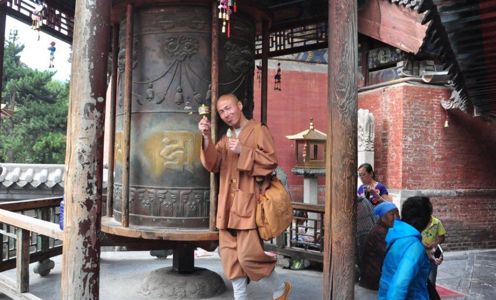 monk with icecream