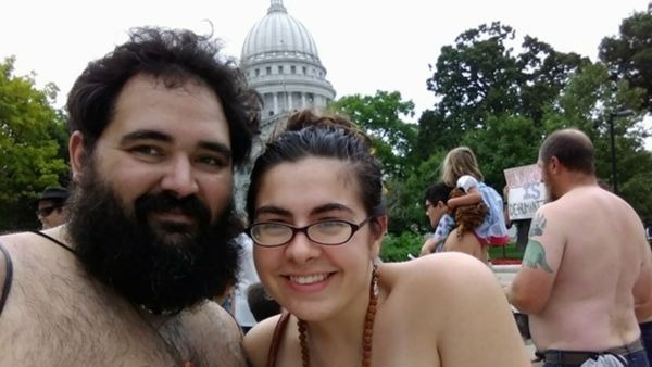 Bryan and I at Go Topless Day 2017, Madison, WI