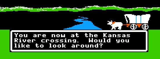 Screenshot from the Oregon Trail video game.