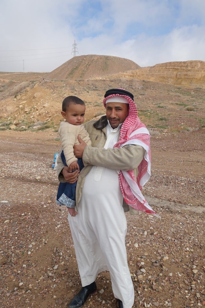 Bedouin father, and son, somewhere in the Arabah.