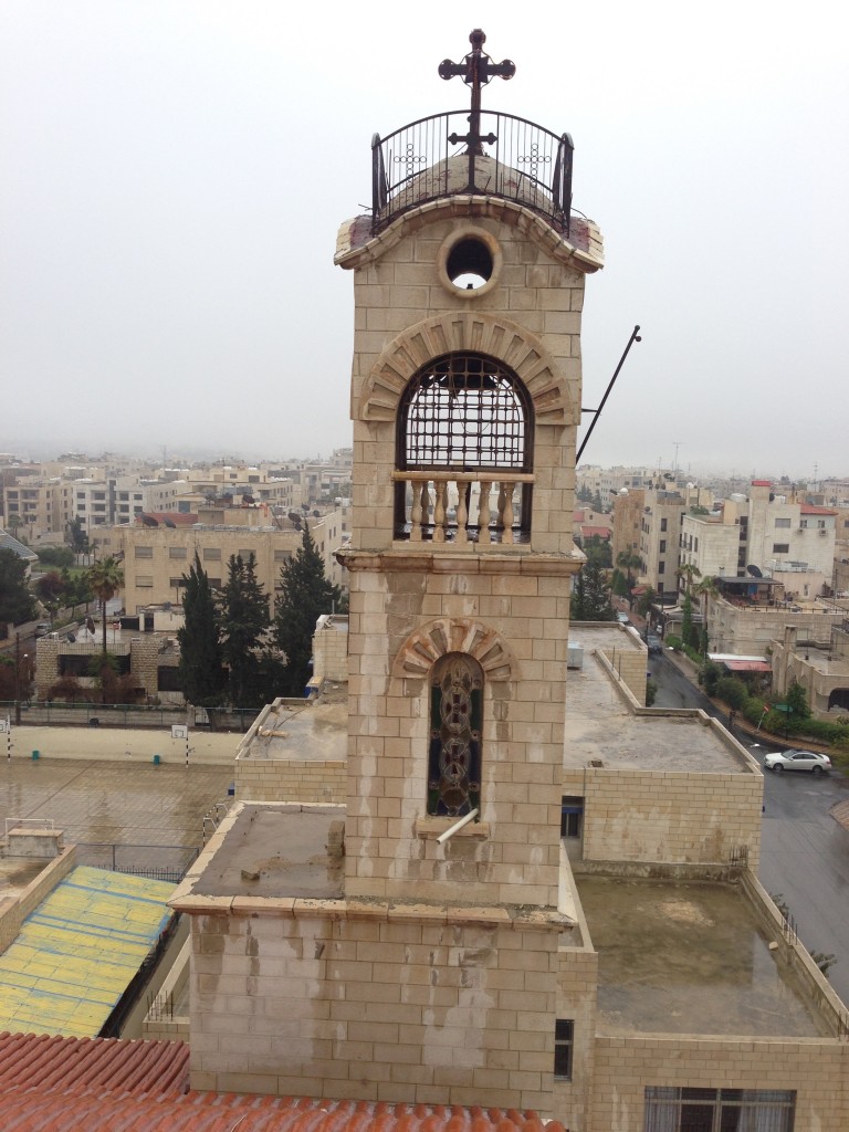 The bell tower across the way...