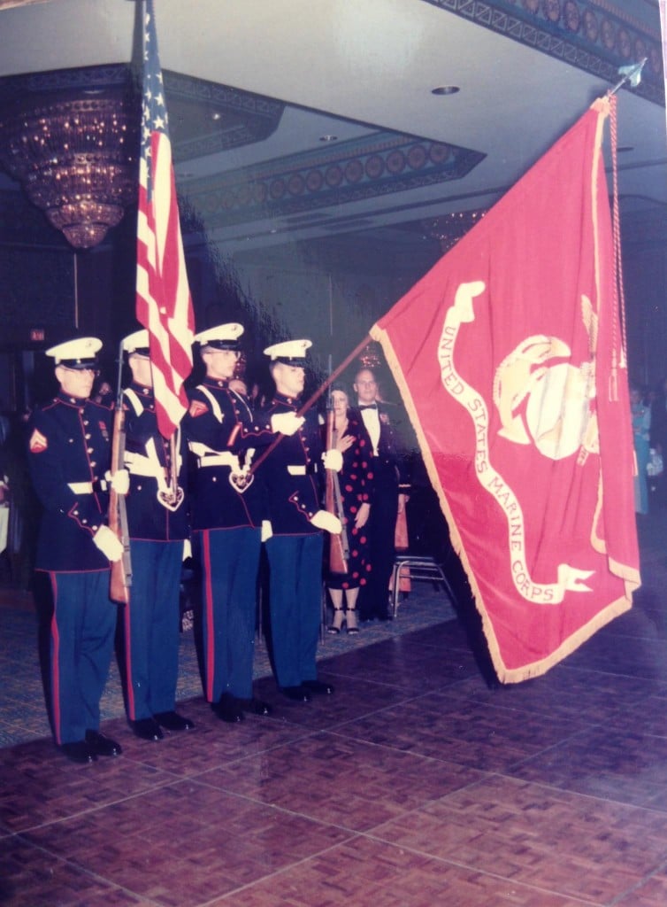 My buddies and me, saluting the Colors.