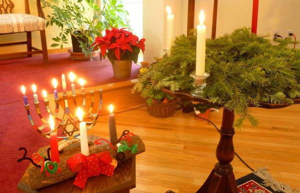 Yule altar from UU Cong. of York 