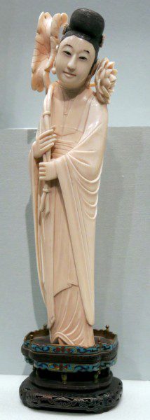 Ho Hsien-ku with a lotus, an ivory sculpture made between 1850 and 1911 (Ch’ing Dynasty) at the Asian Art Museum (accession no. R2005.71.47).