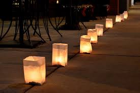 luminaria across from lower left to upper right