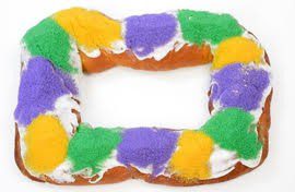 Kingcake photo from Haydel's Bakery New Orleans (recommended!)