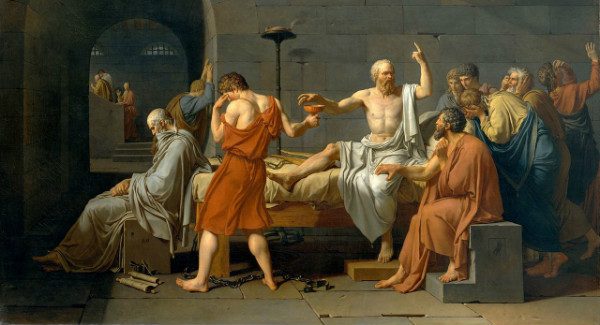 "The Death of Socrates" by Jacques-Louis David.  From WikiMedia.  