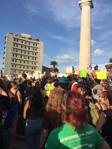 Lee Circle in New Orleans during Black Lives Matter protest July 8 (Robert E. Lee statue not shown)