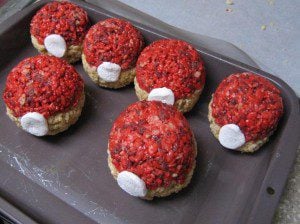 Poké Ball Rice Crispy treats Allison Ehrman made for her sons’ 8th and 10th birthday parties.