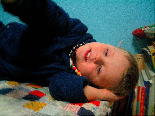 Francis Looking Cute, Bedtime Prayers. Photo by Martin Kelley (cc) 2010.