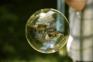 soapbubble with image of woman inside