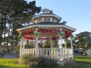 Pacific Grove California, Centennial Bandstand Gazebo and Faery House photos by Bob Fisher.