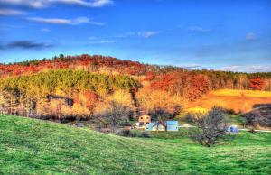 Wisconsin wildcat mountain, farmhouse and hills