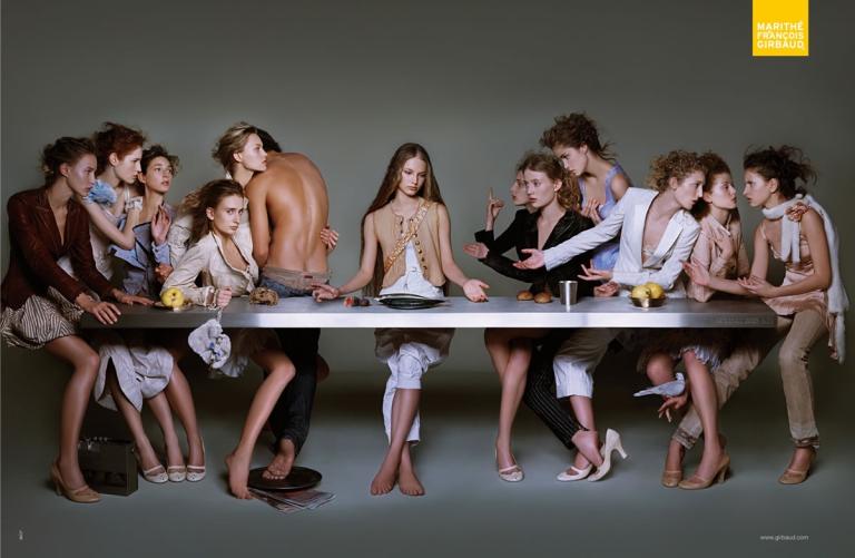 Martha and Francois Girbaud redesigning of the Last Supper for their 2005 campaign.