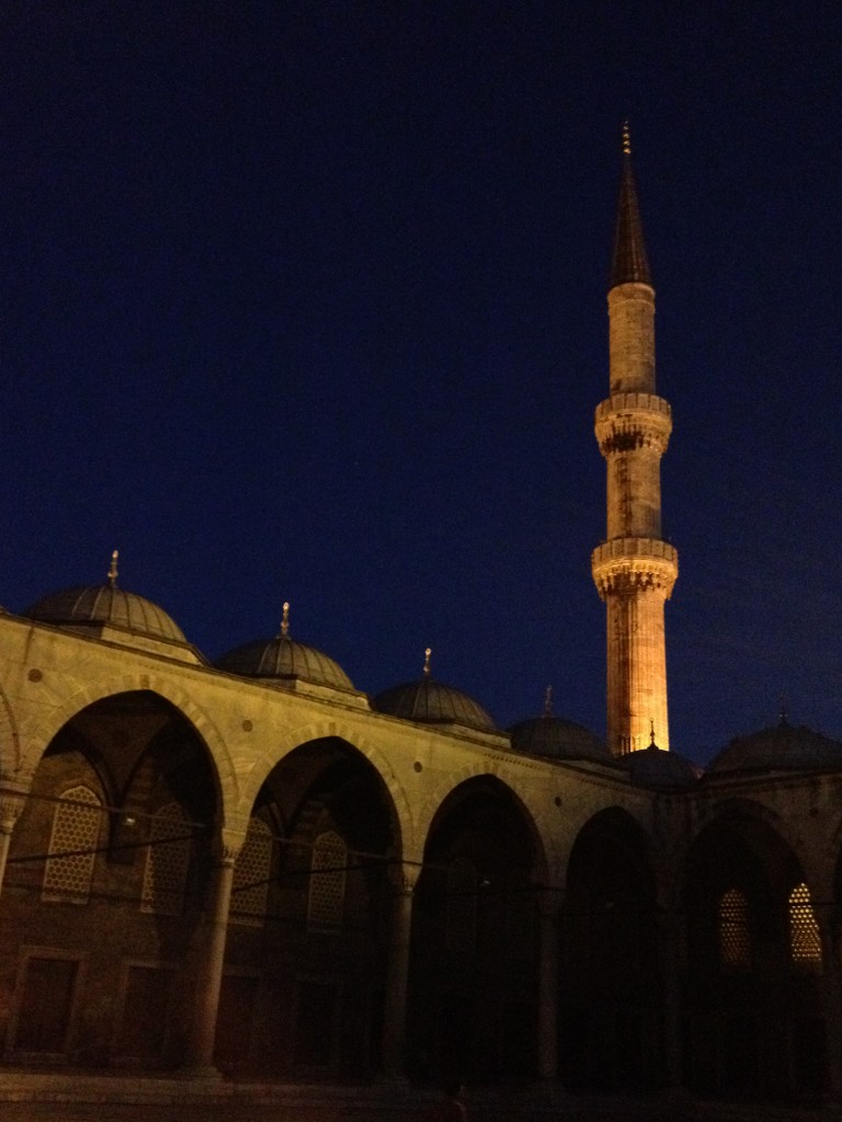 One of the Blue Mosque's minarets, just after fajr prayer