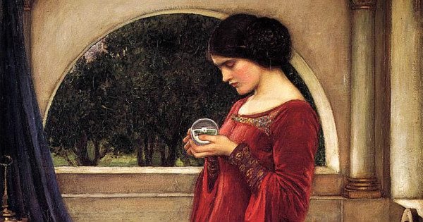 “The Crystal Ball” by John William Waterhouse. From WikiMedia.