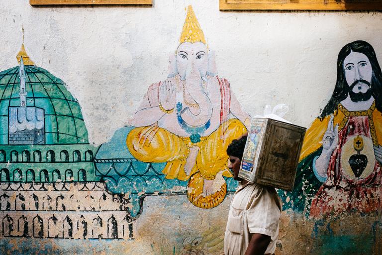 Street art on side street in Chennai photo