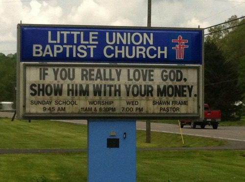 church sign - money